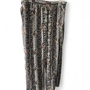 Krazy Kat Black and Cream Wide Leg Pants​
